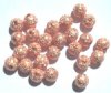 25 6mm Round Bright Copper Stardust Metal Beads
